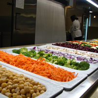 There will be an abundance of fresh salad offerings throughout campus.
